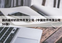 国内最好的软件开发公司（中国软件开发公司50强）