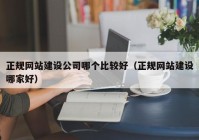 正规网站建设公司哪个比较好（正规网站建设哪家好）