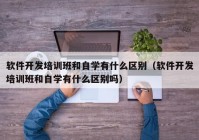 软件开发培训班和自学有什么区别（软件开发培训班和自学有什么区别吗）