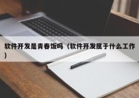 软件开发是青春饭吗（软件开发属于什么工作）