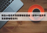 微信小程序开发需要哪些基础（微信小程序开发需要哪些软件）