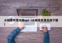 小程序开发文档api（小程序开发文档下载）