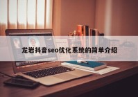 龙岩抖音seo优化系统的简单介绍