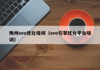 梅州seo优化培训（seo引擎优化平台培训）