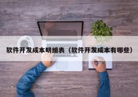 软件开发成本明细表（软件开发成本有哪些）