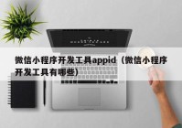 微信小程序开发工具appid（微信小程序开发工具有哪些）