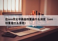 在seo优化中商品权重由什么决定（seo权重是什么意思）