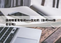 徐州哪里有培训seo优化的（徐州seo排名公司）