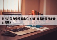 软件开发有资质要求吗（软件开发需要具备什么资质）