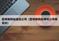 昆明做网站建设公司（昆明做网站建设公司哪家好）