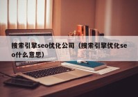 搜索引擎seo优化公司（搜索引擎优化seo什么意思）