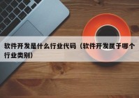 软件开发是什么行业代码（软件开发属于哪个行业类别）